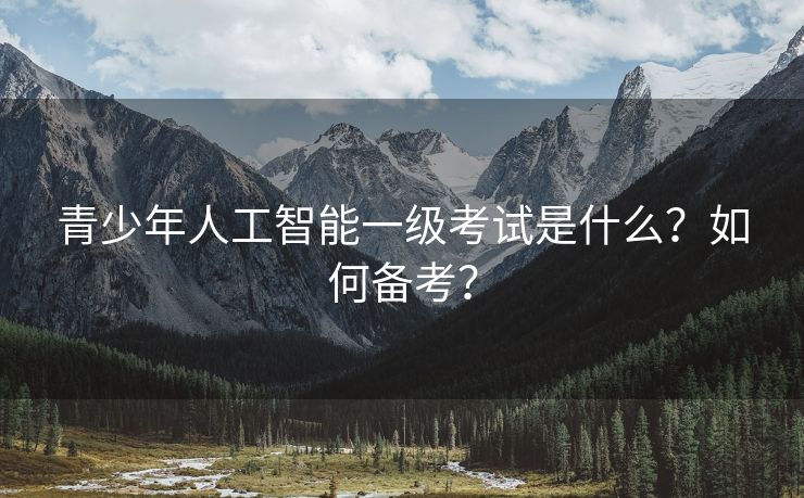 青少年人工智能一级考试是什么？如何备考？